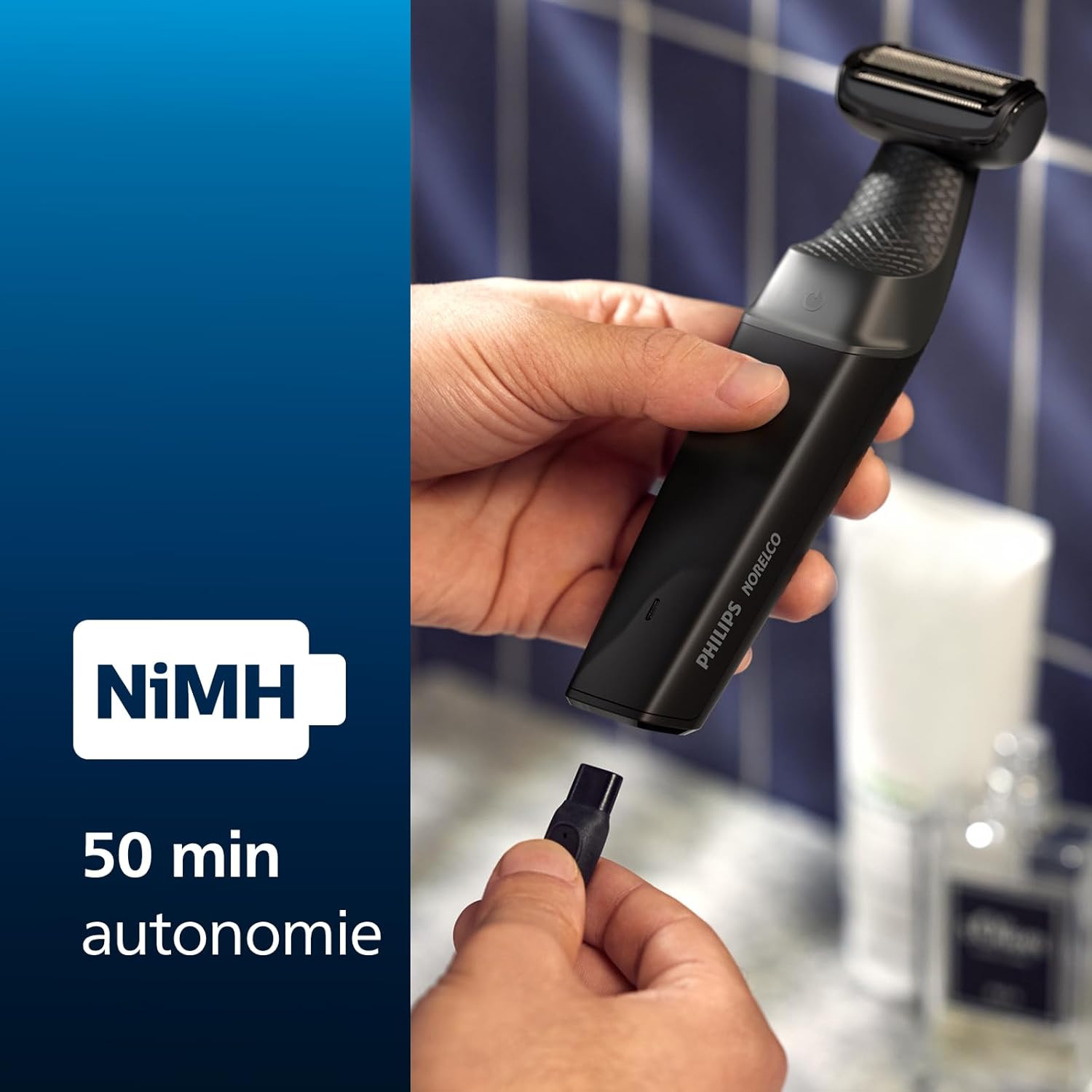 Philips Bodygroom Series 3000 - tondeuse corps et entrejambe étanche, rasage de près confortable, pour toutes les zones du corps, 50 min. Autonomie, modèle BG3017/01