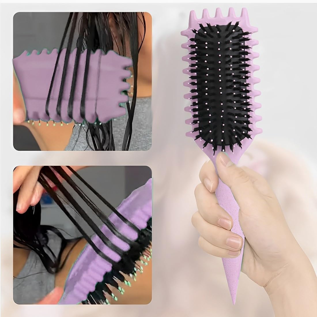 EIHI Curl Defining Brush,Brosse à Cheveux En Poils De Sanglier Brosse De Coiffage Pour Démêler,Mettre En Forme,Définir Les Boucles Pour Les Femmes Et Les Hommes