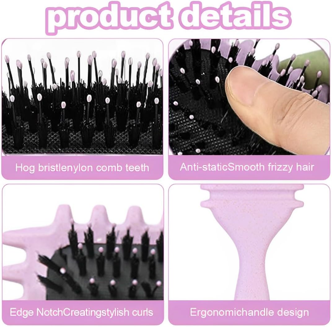 EIHI Curl Defining Brush,Brosse à Cheveux En Poils De Sanglier Brosse De Coiffage Pour Démêler,Mettre En Forme,Définir Les Boucles Pour Les Femmes Et Les Hommes