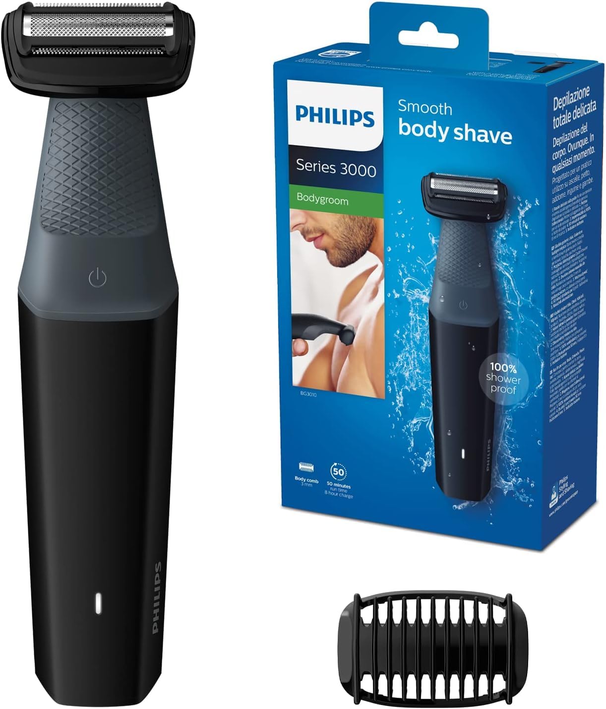 PHILIPS Oneblade Intimate - Conçu pour l'Entretien, la Coupe et le Rasage des Poils Pubiens, avec une Protection Renforcée de la Peau, Modèle QP1924/30