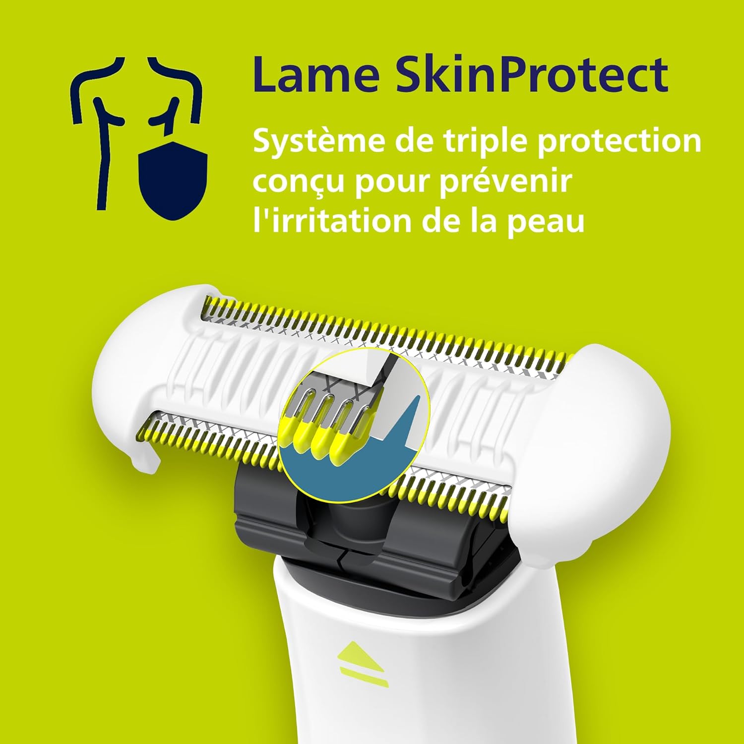 PHILIPS Oneblade Intimate - Conçu pour l'Entretien, la Coupe et le Rasage des Poils Pubiens, avec une Protection Renforcée de la Peau, Modèle QP1924/30